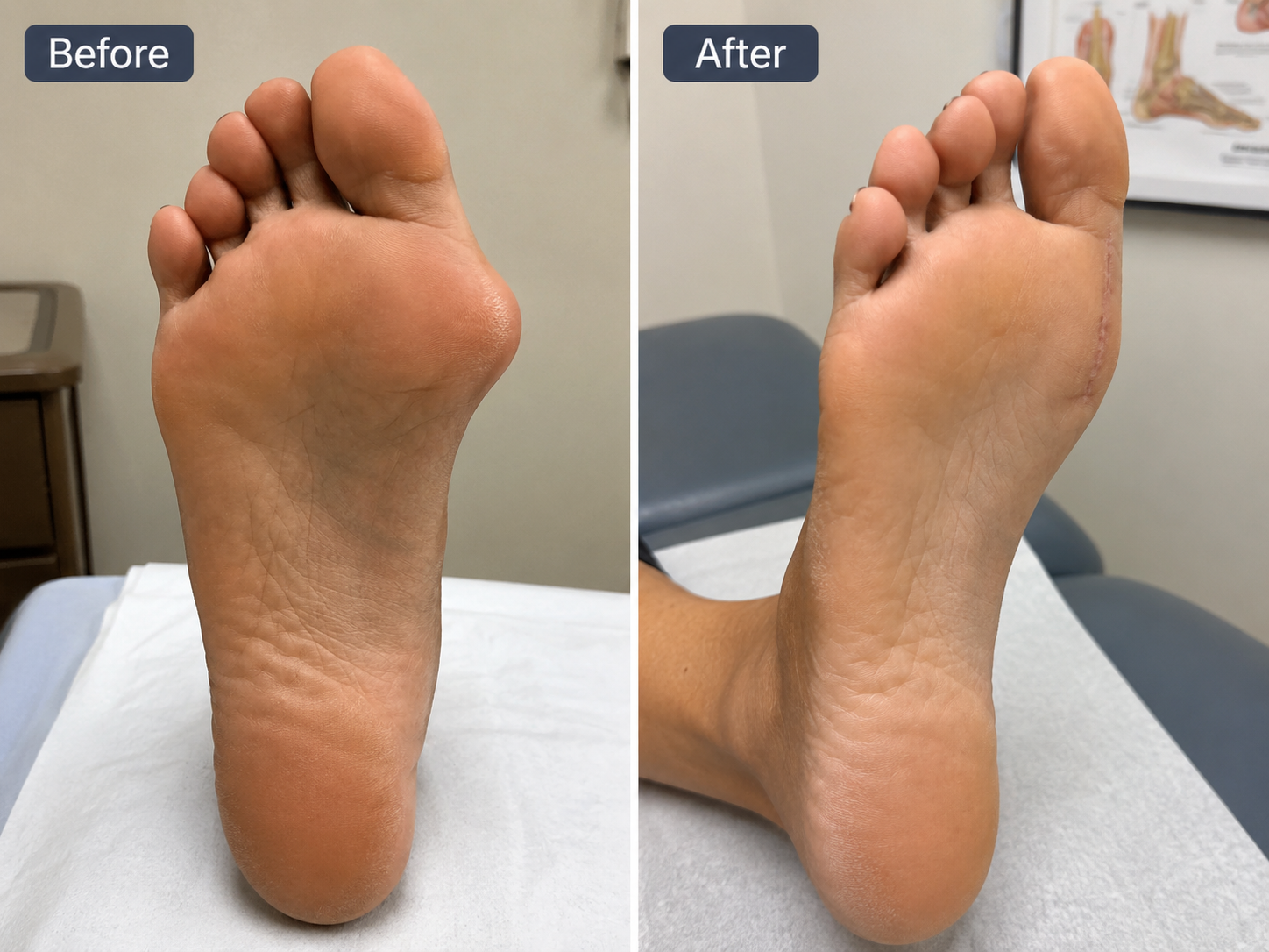 Bunion Correction — Lateral View — before and after treatment by Mid-South foot and ankle podiatry surgeon
